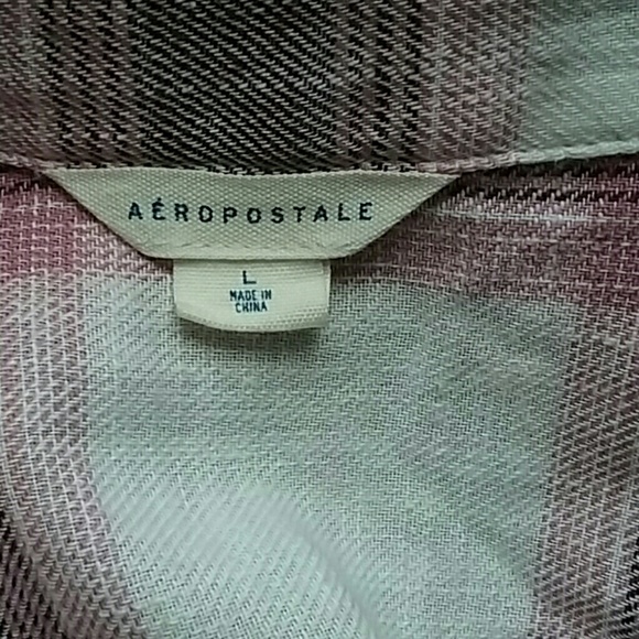 Pink/Purple Aeropostale Plaid Top size Large - Picture 6 of 7